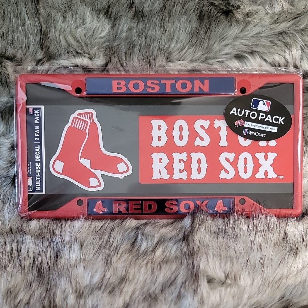 Boston Red Sox License Plate Frame and Decals Auto Pack - Picture 2 of 12